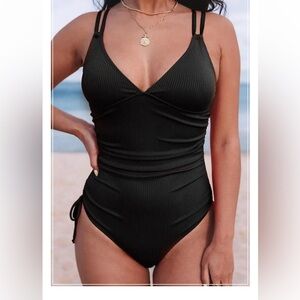 Elegant Black Women's One Piece Swimsuit